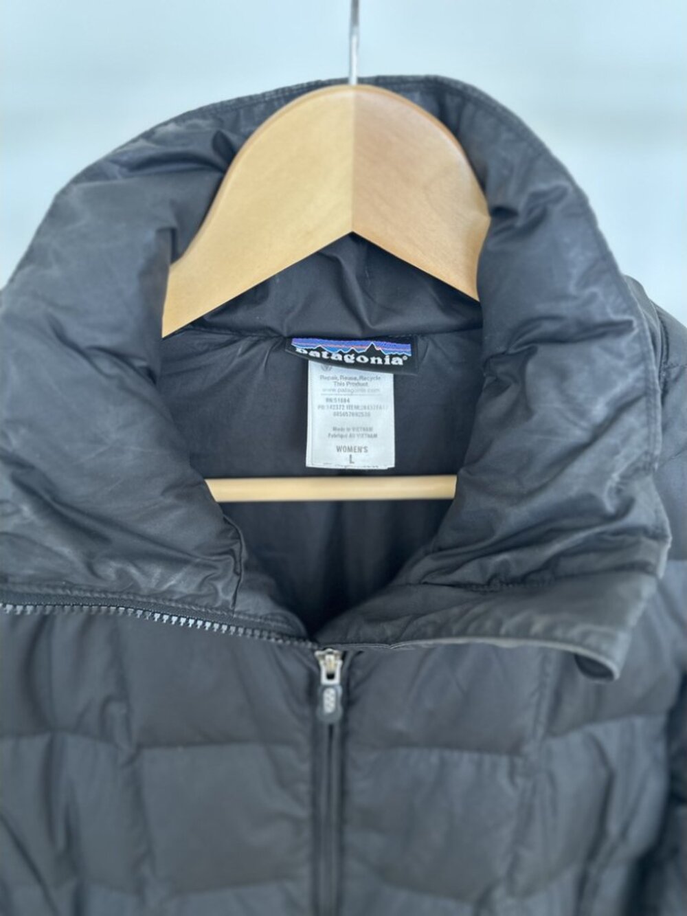 Patagonia Down With It Black Goose Down Parka Women's L - Picture 2 of 5